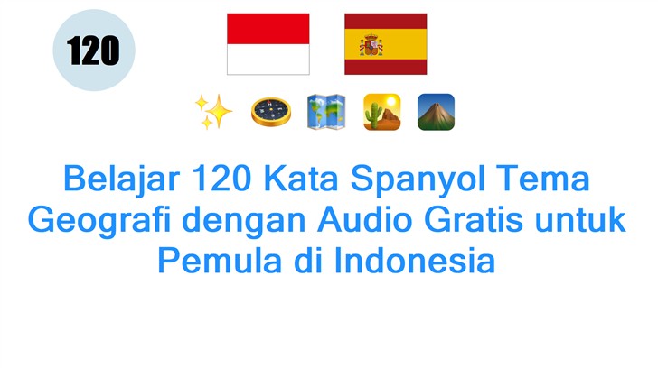 Belajar 120 Kata Spanyol Tema Geografi dengan Audio Gratis untuk Pemula di Indonesia